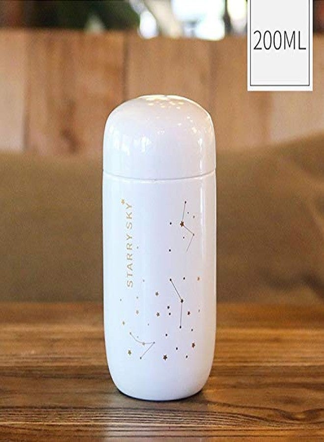 CherryBox Mini Starry Sky Flask, Double Wall Vacuum Insulated Water/Tea/Coffee Bottle, Stainless Steel - 200ml (White) - Image 4